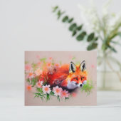 美しいキツネの花の水色 ポストカード (スタンド正面)