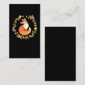 美しいキツネフローラリースかわいい蝶 名刺 (正面/裏面)