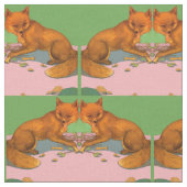 美しいキツネプリント ファブリック (クローズアップ)