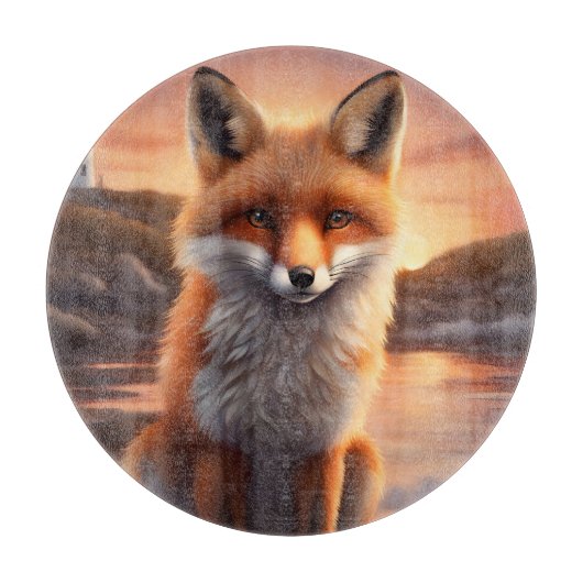 美しいキツネ カッティングボード (正面)