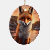 美しいキツネ セラミックオーナメント (右)