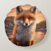 美しいキツネ ラウンドクッション (裏面)