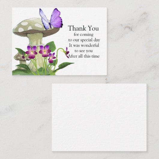 美しいキノコのサンキューカード ノートカード (正面/裏面)