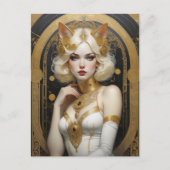 美しいキャットガール、ポストクロッシング ポストカード (正面)