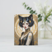 美しいキャットガール、ポストクロッシング ポストカード (スタンド正面)