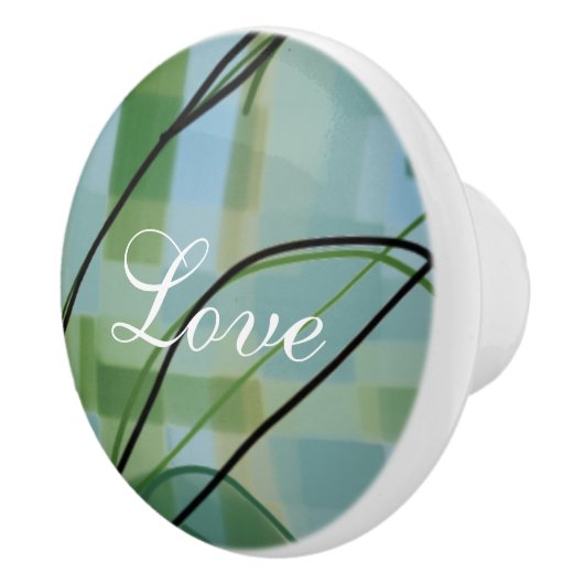 美しいキャビネットプルとターコイズ セラミックノブ (右)