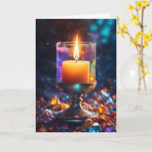 美しいキャンドルクリスマス カード (黄色い花)