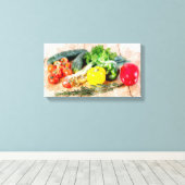 美しいキャンバス水彩野菜 キャンバスプリント (インサイチュ (ウッドフロア))