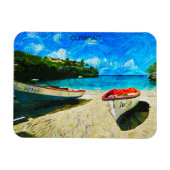 美しいキュラカオトロピカルアイランドの風景 マグネット (横)