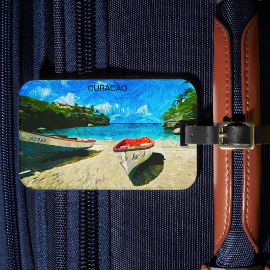 美しいキュラカオトロピカルアイランドの風景 ラゲッジタグ (正面インサイチュ4)