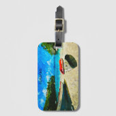 美しいキュラカオトロピカルアイランドの風景 ラゲッジタグ (正面縦)