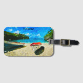 美しいキュラカオトロピカルアイランドの風景 ラゲッジタグ (正面横)
