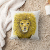 美しいキラキラ金ゴールドライオン クッション (ブランケット)