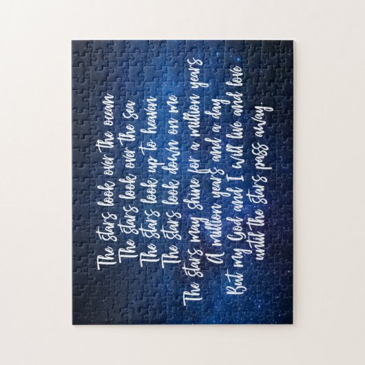 美しいキリスト教の祈りの言葉星詩の夜空 ジグソーパズル (縦)