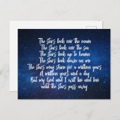 美しいキリスト教の祈りの言葉星詩の夜空 ポストカード (正面/裏面)