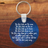 美しいキリスト教の祈りの言葉星詩 キーホルダー (裏面)