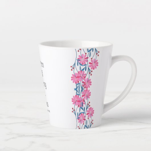 美しいキリスト教聖書聖句詩篇56:3フローラ カフェラテマグ (右)