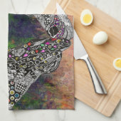 美しいキリンと彼女のふくらはぎのキッチンタオル キッチンタオル (四つ折り)