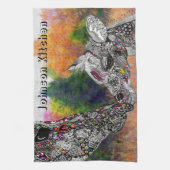 美しいキリンと彼女のふくらはぎのキッチンタオル キッチンタオル (縦)