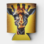 美しいキリンと金ゴールドグリッター 缶クーラー (正面)