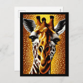 美しいキリンのグリッター金ゴールド背景 シーズンポストカード (正面/裏面)