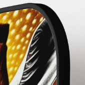 美しいキリンのグリッター金ゴールド背景 ピックルボールラケット (左詳細)