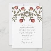 美しいキンセアニェラフィエスタありがとう写真 招待状 (裏面)