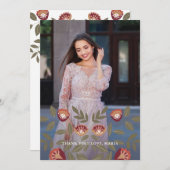 美しいキンセアニェラフィエスタありがとう写真 招待状 (正面/裏面)