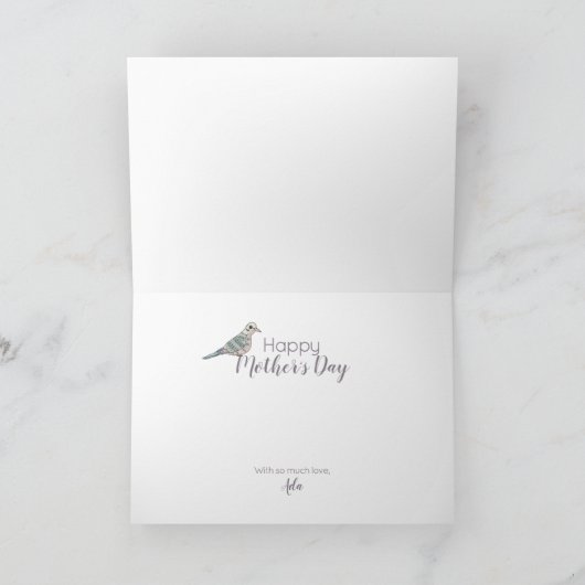 美しいギフトガーリーガーデンドーヴマザーズデイ カード (内部)