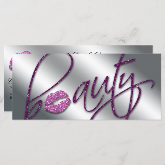 美しいギフト券メイクアップアーティストグリッター (正面/裏面)