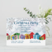 美しいギフト包まれたプレゼントクリスマスパーティー 招待状 (スタンド正面)
