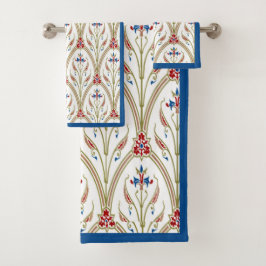 美しいギリシャのアーチフローラルパターン バスタオルセット