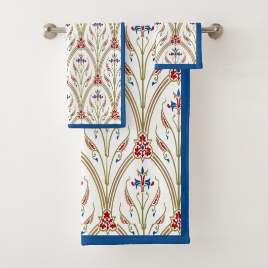 美しいギリシャのアーチフローラルパターン バスタオルセット (インサイチュ)