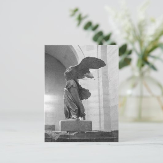 美しいギリシャの像がサモ人種の翼を持つ勝利 ポストカード (スタンド正面)