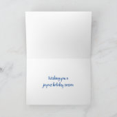 美しいクイリングの青と白の雪の結晶デザイン シーズンカード (内部)