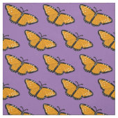 美しいクイーン蝶パターンオレンジパープル ファブリック (見本)