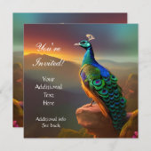 美しいクジャクのオールオケージョン招待状 招待状 (正面/裏面)