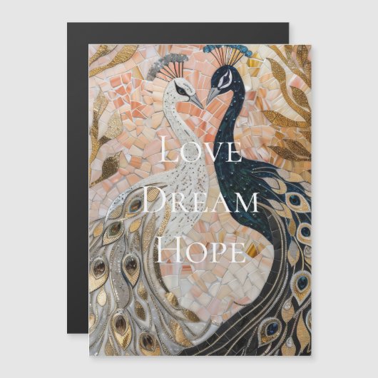 美しいクジャクのピンクゴールドのクリスマス (正面/裏面)