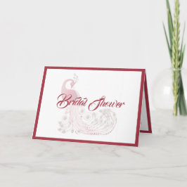 美しいクジャクのブライズシャワー 招待状