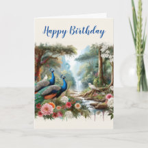 美しいクジャクのレイン フォレストの誕生日