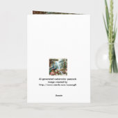 美しいクジャクのレイン・フォレスト・バースデー カード (裏面)