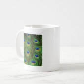 美しいクジャクの羽 コーヒーマグカップ (正面左)