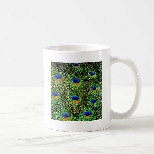 美しいクジャクの羽 コーヒーマグカップ (右)