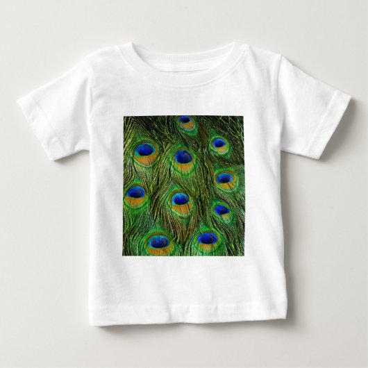美しいクジャクの羽 ベビーTシャツ (正面)