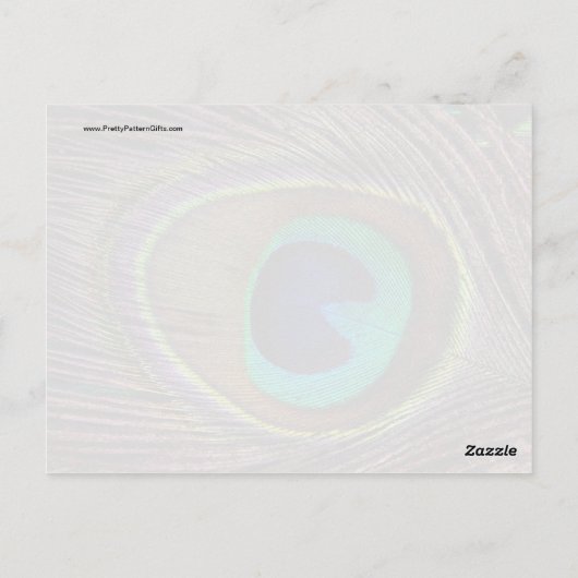 美しいクジャクの羽 ポストカード (裏面)