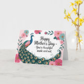 美しいクジャクの花の母の日カード カード (黄色い花)