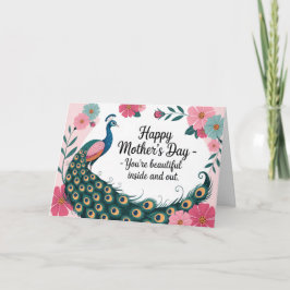 美しいクジャクの花の母の日カード カード