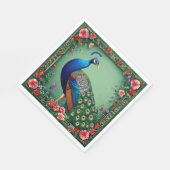 美しいクジャクの花の背景 スタンダードランチョンナプキン (角)