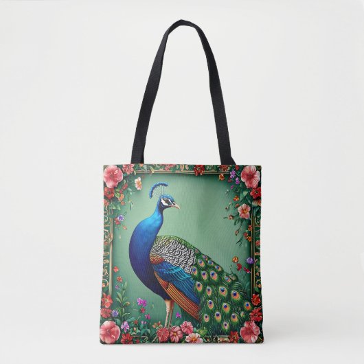 美しいクジャクの花の背景 トートバッグ (正面)
