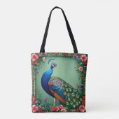 美しいクジャクの花の背景 トートバッグ (裏面)